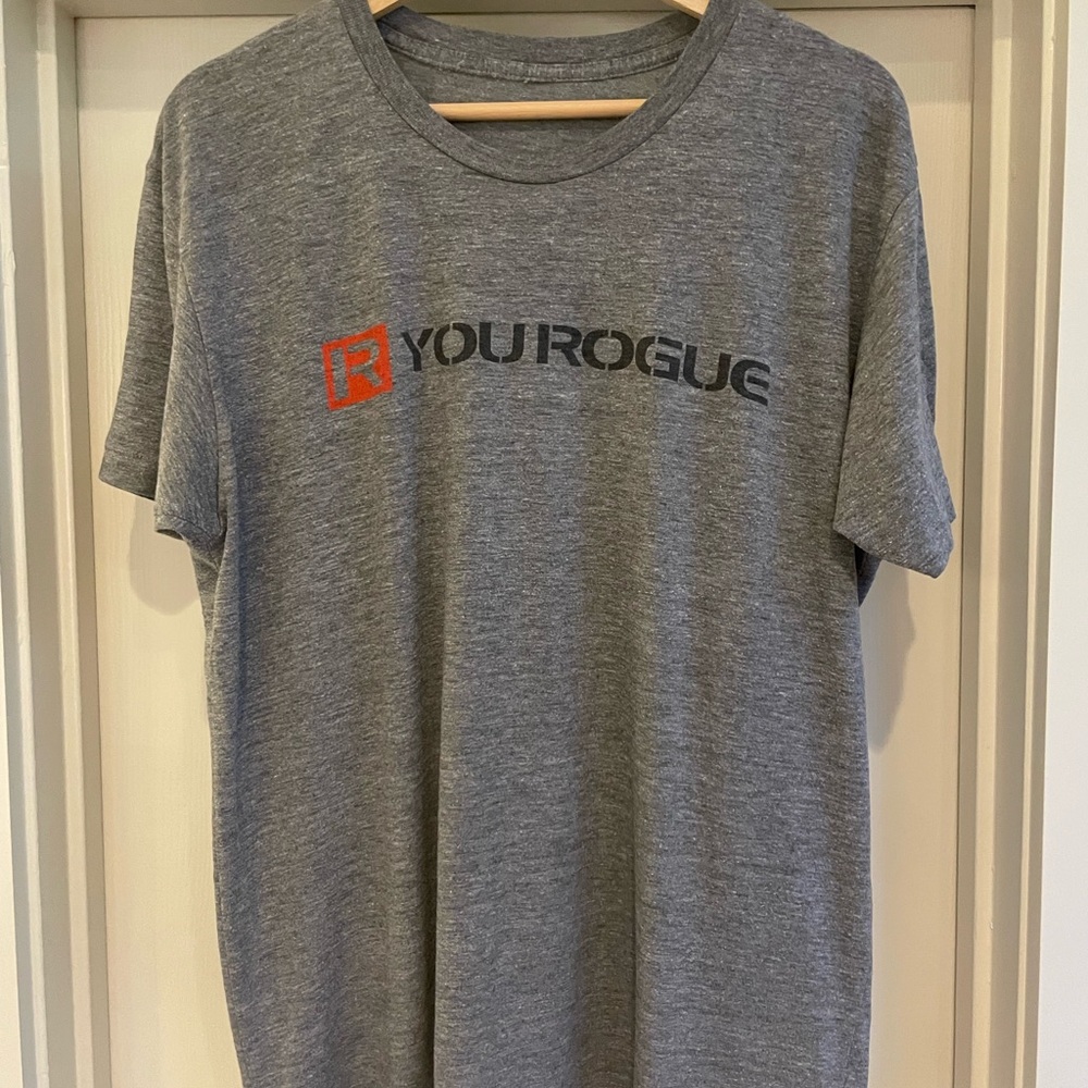 Rogue Heather Gray Tee with Red Logo
